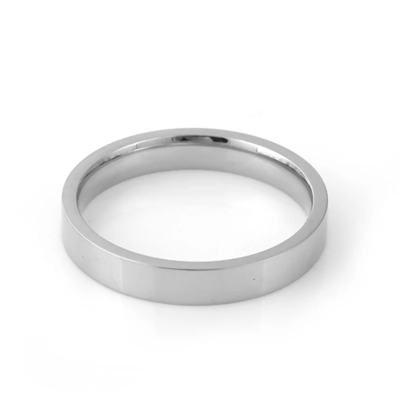 Anelli circolari da uomo da 4mm anelli in acciaio inossidabile di moda rotonda Color argento per