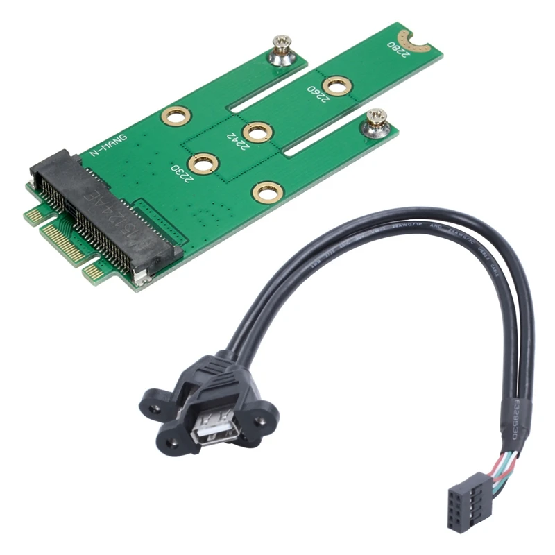 

Переходный кабель с 9-контактным разъемом на двойной USB 2,0 Тип A и 1 шт. PCI-E 3,0 Ssd на Ngff M.2 B Key Sata адаптер карты