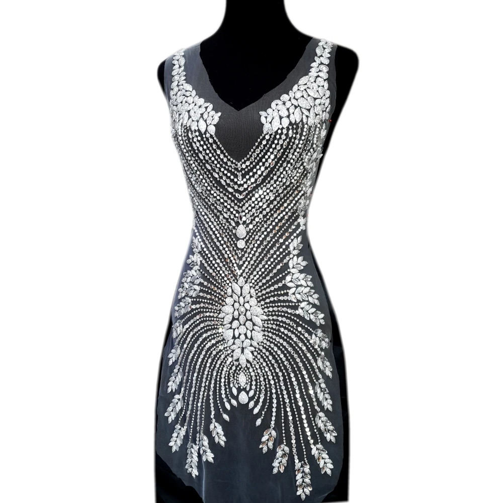 Женская одежда ручной работы свадебное платье нашивки со стразами Аппликации