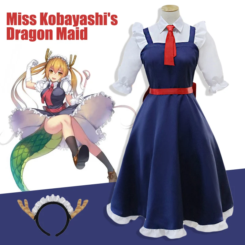 

Miss Kobayashi's Dragon Maid Tohru костюм для косплея для женщин Кобаяши Сан Чи без горничной униформа костюм повязка на голову вечерние на Хэллоуин