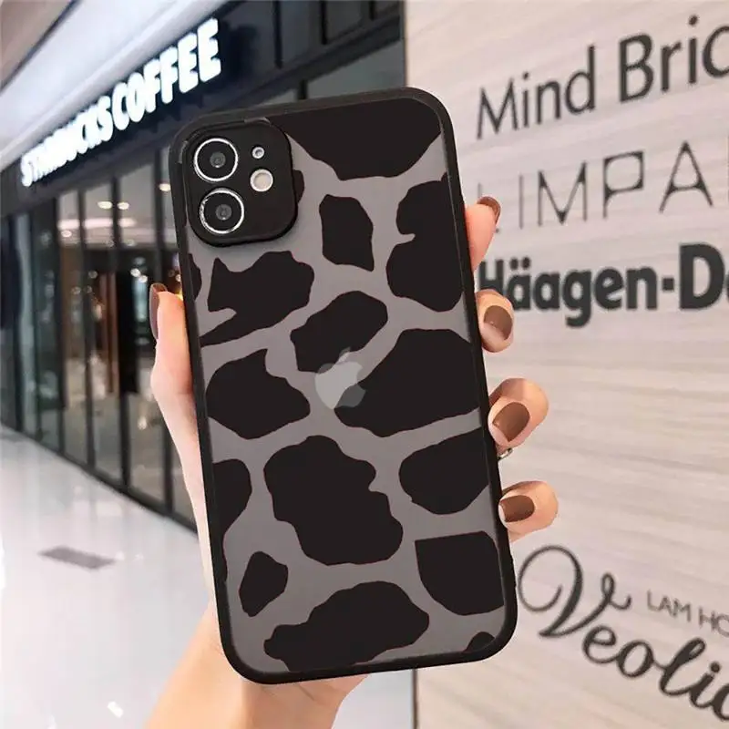 

Cow color Print fashion Pattern texture Phone Case For iphone 12 11 8 7 plus mini x xs xr pro max matte transparent cover