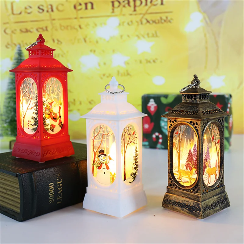 

Snowman Santa Claus Lantern Light Merry Christmas Decor for Home Christmas Tree Ornament Xmas Gifts New Year 2022