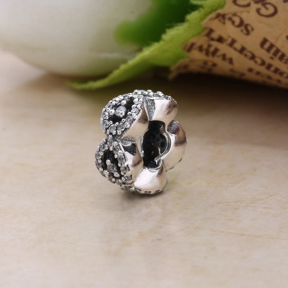 Лунный каплевидный разделитель из серебра 925 пробы с прозрачным цирконием