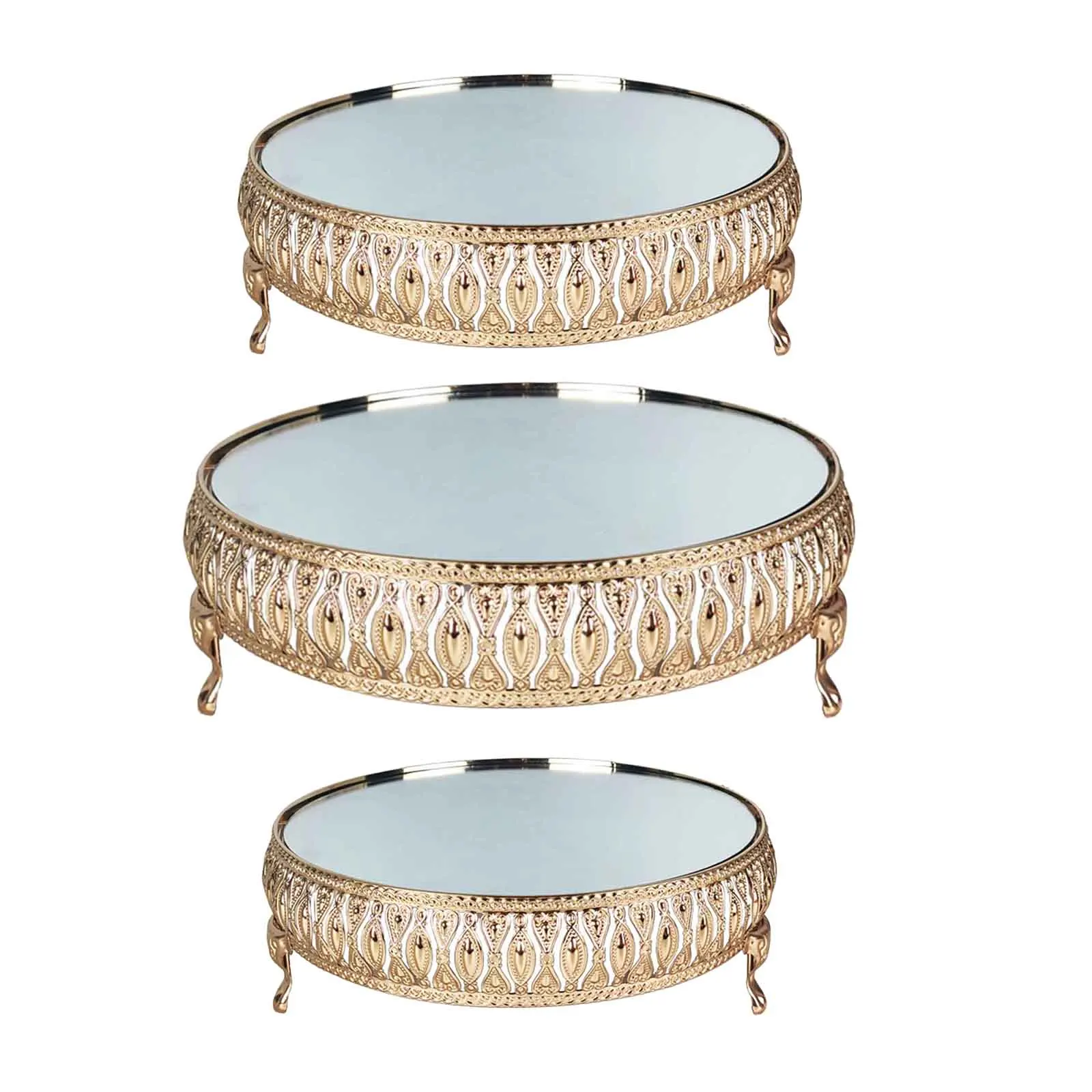 

Round Cake Stand Mirror Stands Cake Tray for Wedding Biscuits Pastry Candy Cupcake Dessert