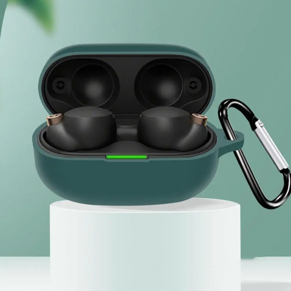 

Silicone Protective Sleeve Wear-resistant Non-fading Wireless Earphone Resilient Protective Skin with Buckle for Sony WF-1000XM4