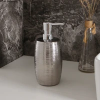 silver stripes ceramic lotion bottle essence liquid soap dispenser kitchen hand sanitizer storage shampoo shower bottles 660ml