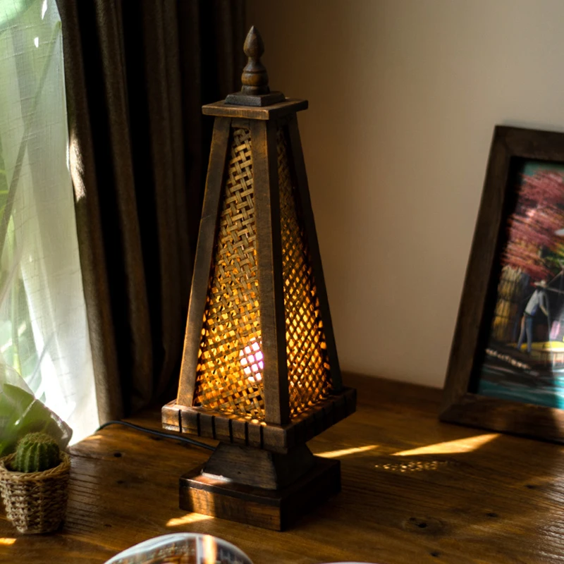 

Декоративные настольные лампы, напольный абажур для кабинета в деревенском стиле для спальни, настольные лампы в стиле тайского искусства, ...