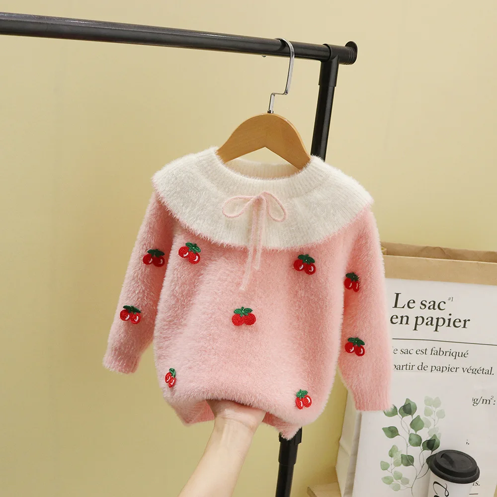 Детские зимние осенние футболки детский пуловер свитера для маленьких девочек