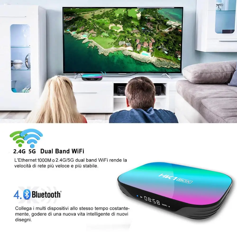 HK1 коробка Android 9 0 Смарт ТВ 4 Гб RAM 64 ROM 128 ГБ Amlogic S905X3 2 4G &amp 5G Wifi BT 4K 8K медиаплеер