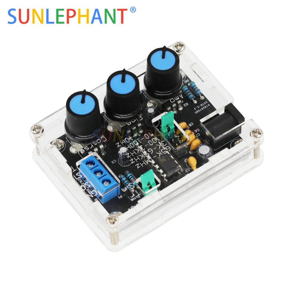 

Function Signal Generator DIY Kit Sine/Triangle/Square Output 1Hz-1MHz Signal Generator Adjustable Frequency Black XR2206