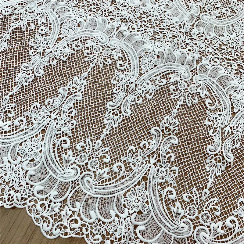 1 ярд 120 см белая высококачественная гипюровая кружевная ткань свадебное платье