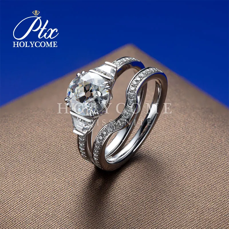

18k gold wedding ring D VVS1 european cut ring accept customized moissanite custom ring supplier factory direct sale