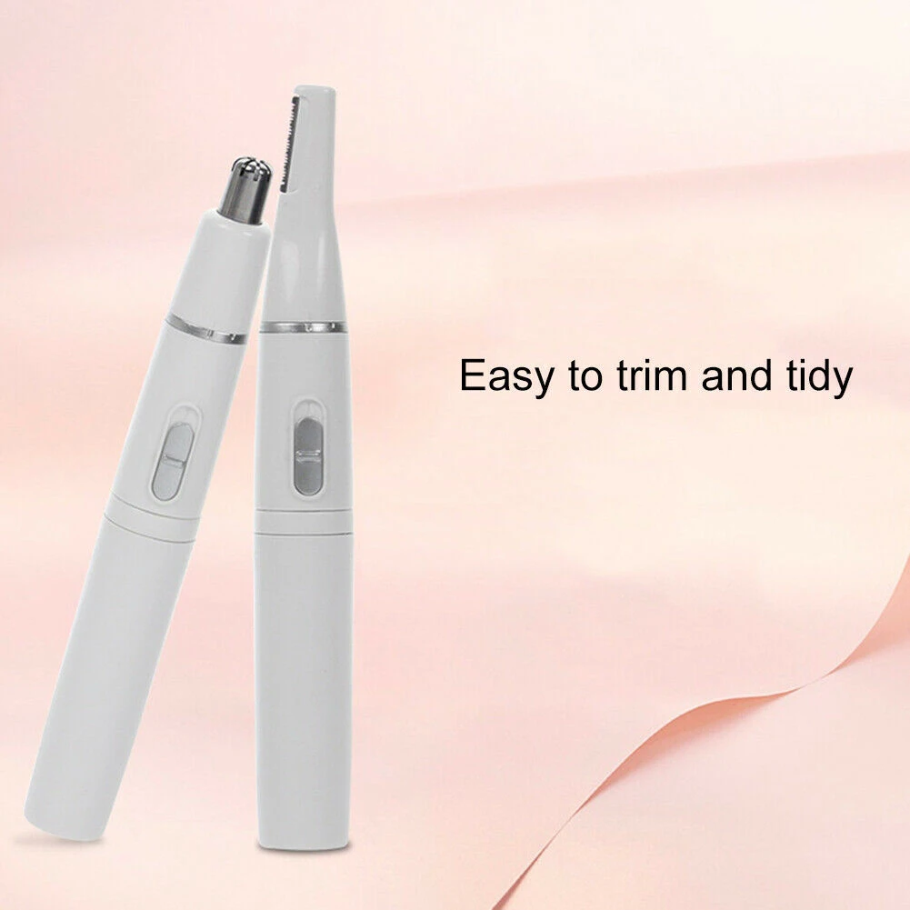 

Women Men Electric Nose Hair Trimmer Battery Powered Mini Portable Eyebrows Beard Removal 4 In 1 Head Safe Face Care Tool