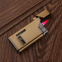 creative metal body ultra thin personality butane gas lighter high temperature red flame windproof inflatable cigarette lighter