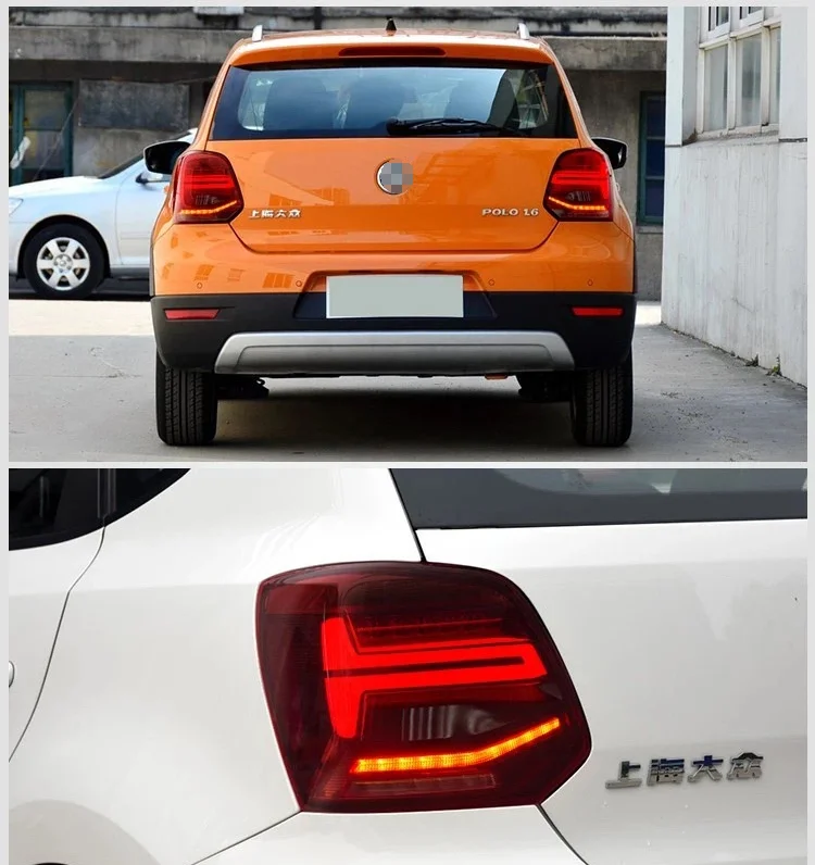 VLAND Factory для автомобиля светодиодный фонарь для POLO светодиодный задний фонарь 2011- с DRL+ противотуманными и тормозными и задними фонарями+ движущийся сигнал поворота