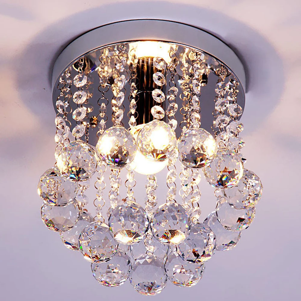 Modern Crystal Chandelier Light Shade Raindrop Crystal Ceiling Light Pendant Fixture Lighting for Bedroom Living Room Hallway