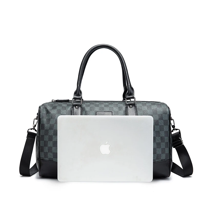 

Casual Plaid Luxury Brand Bags Male Leather Laptop Bag Business Tote for Document Travel Handbags Men Bags Designer Shoulder Bag