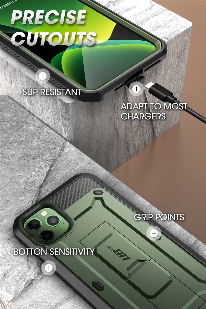 Для iPhone 11 Pro Max чехол 6,"() SUP чехол UB Pro цельная прочная кобура Чехол со встроенной защитной пленкой и подставкой