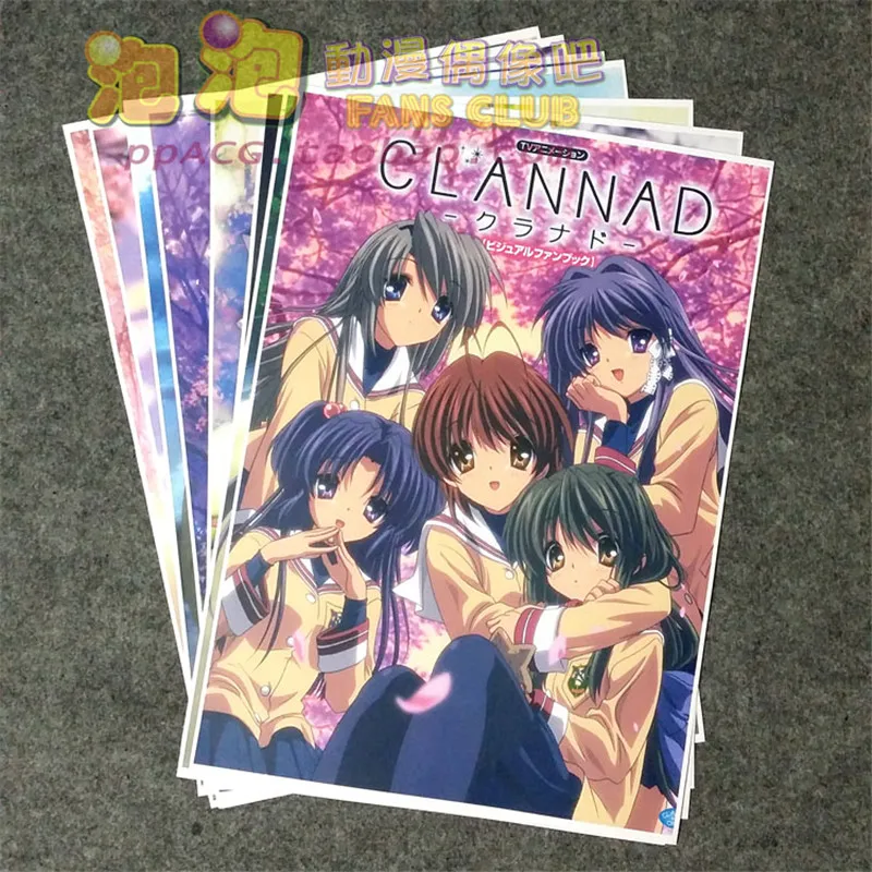 8 шт./компл. постер CLANNAD аниме Furukawa Nagisa Fujibayashi Kyou Ryou настенные фотографии наклейки