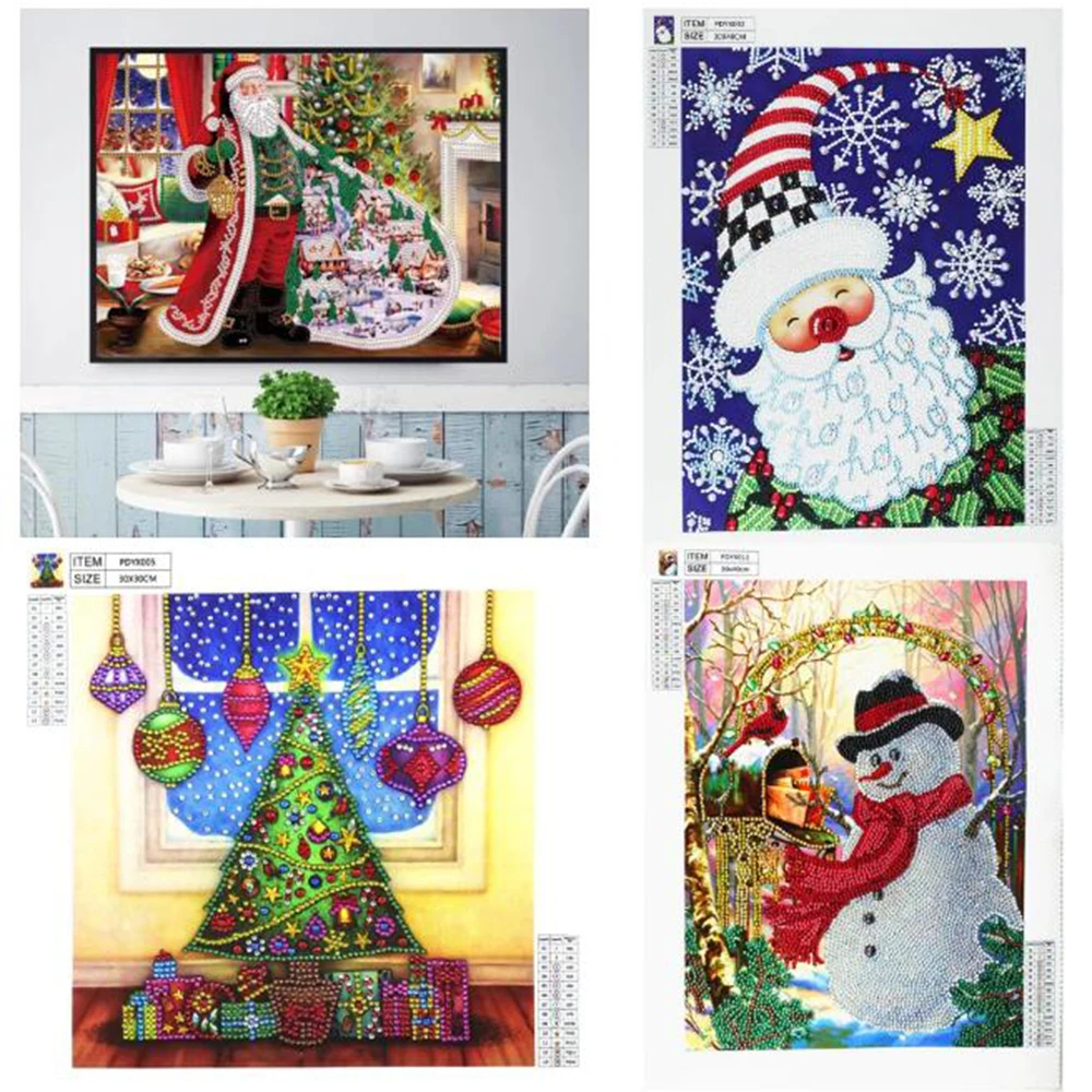 

5D алмазная живопись своими руками, Эко-хлопок, специальная форма стразы, вышивка, живопись, Рождественское украшение, картина, подарок