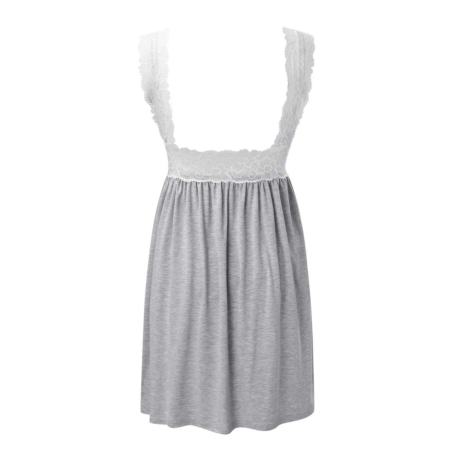 

Lady Maternity Sling Lace Stitching Home Dress Women Maternity Sleeveless Hight Waist Dress For Daily Wearing Or Baby Shower