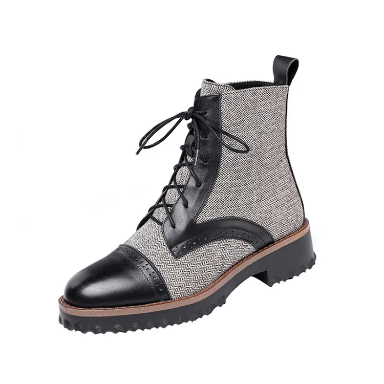 MLJUESE/женские ботильоны из коровьей кожи Зимние Короткие Плюшевые Ботинки