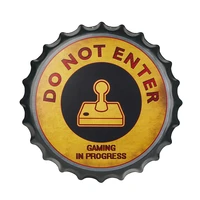 dingleiever do not enter beer cap shape sign decorative bottle caps metal tin signs cafe beer bar decoration