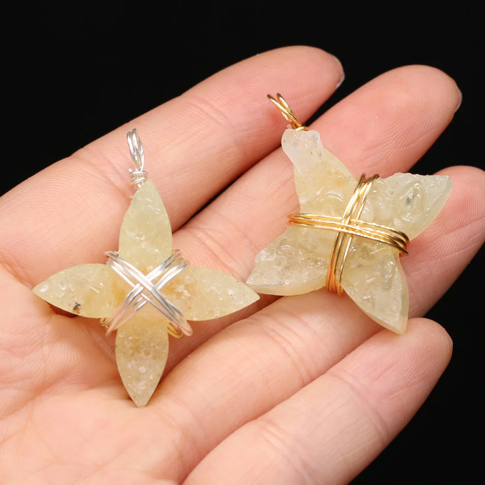 1 шт. очаровательный топаз Натуральный Полудрагоценный Камень Серебряный кулон с