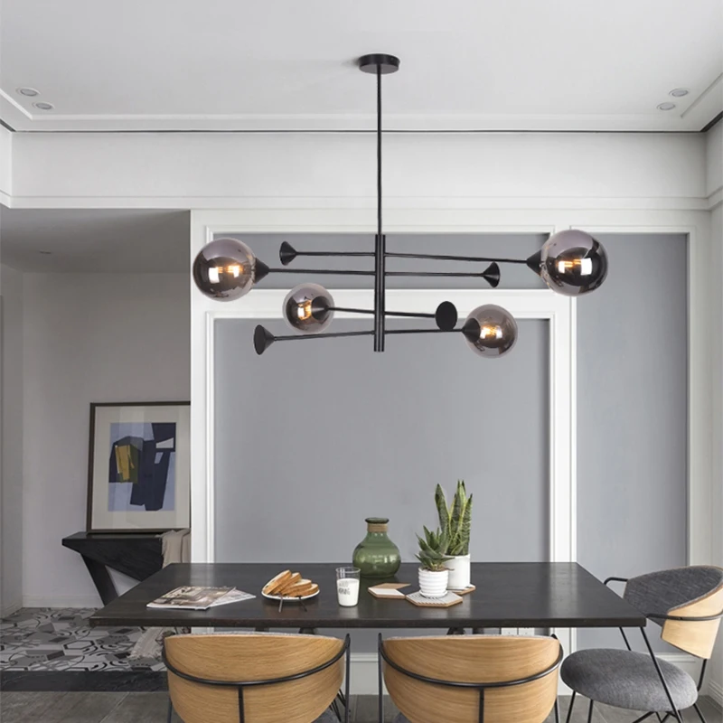

Modern Designer Glass Ball Chandelier Lighting Nordic Glass Ball Chandelier Lamp/Hanging Light Fixture Creative LED Lamps