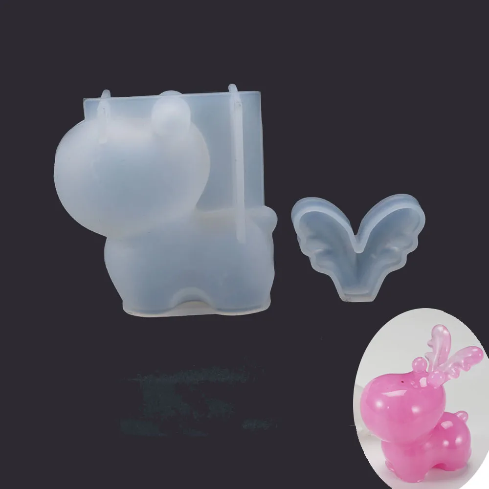 Lovely cute 3D deer Silicone Mold Resin Silicone mold for Jewelry Making epoxy resin molds Craft Art Supplies