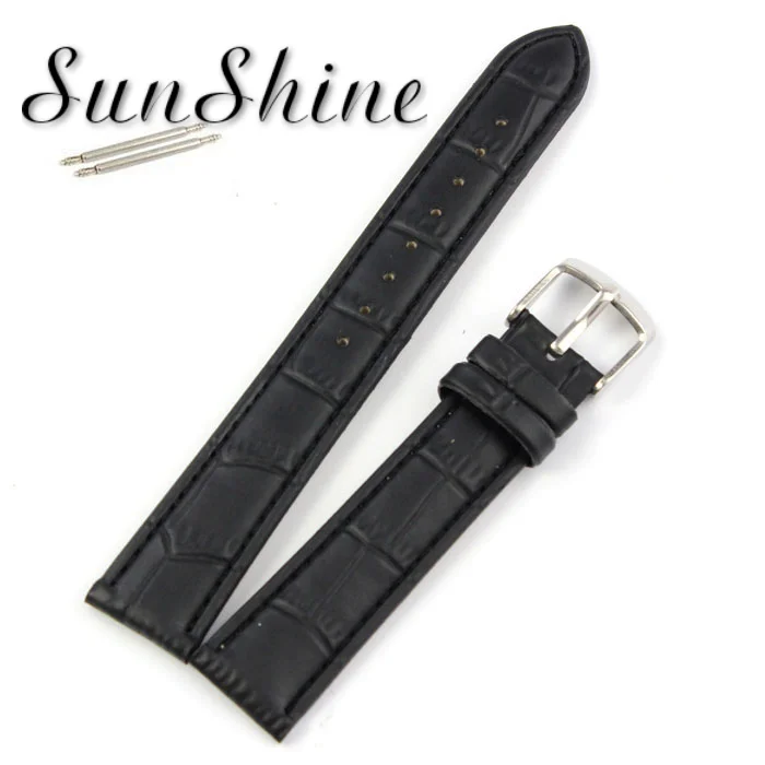 18 мм мягкий кожаный ремешок стальная пряжка наручные часы черный натуральная