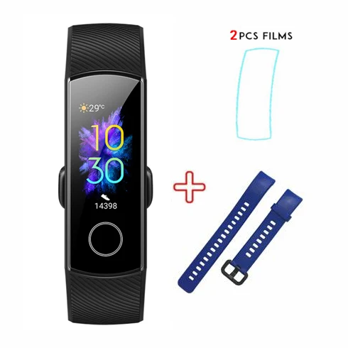 add Darkblue strap f Смарт-браслет huawei Honor Band 5 с кислородом в крови Amoled и сенсорным экраном - Цвет: add Darkblue strap f