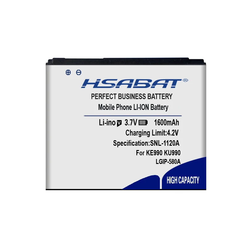 Аккумулятор HSABAT 0 Cycle 100% новый аккумулятор 1600 мА · ч для LG KU990 KE990 KU990i View ty KW838 KC910