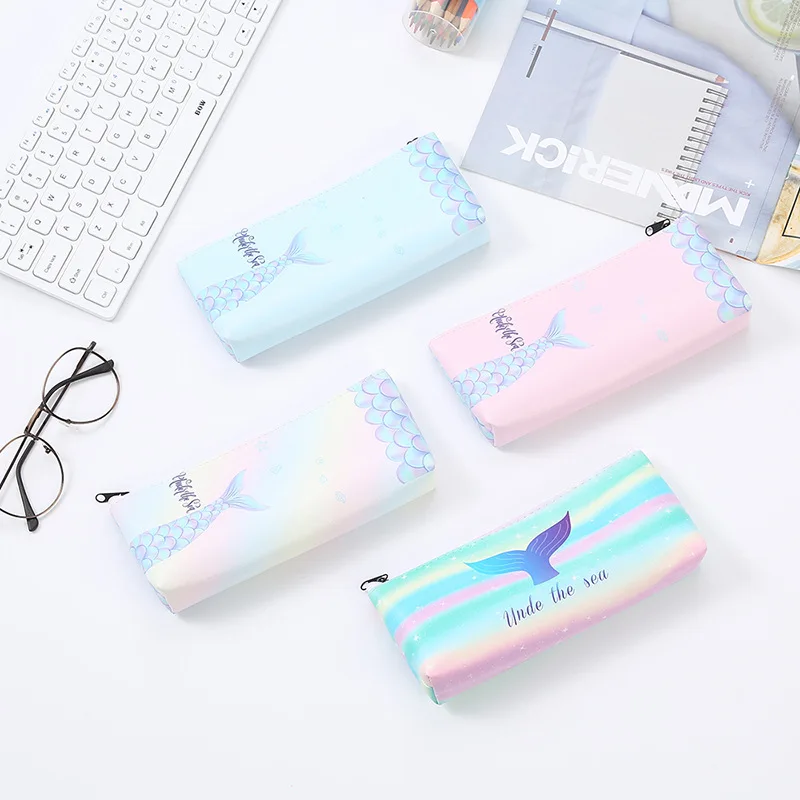 

Чехол для карандашей Kawaii, розовый плюшевый однотонный чехол для карандашей