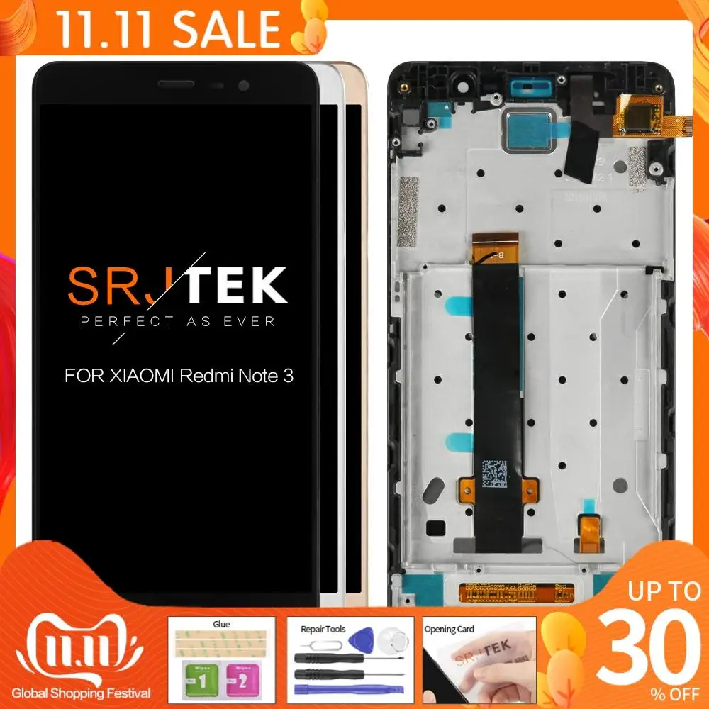 Оригинальный ЖК дисплей 150 мм для XIAOMI Redmi Note 3 сменный сенсорный экран с рамкой Xiaomi