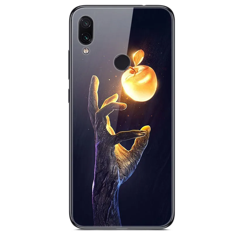 Чехол из закаленного стекла для Xiaomi Redmi 7, чехол с изображением планеты космоса, стеклянный чехол для задней панели, чехол для Xiaomi Redmi 7, чехол для Redmi 7, Redmi7, 6,26 дюйма - Цвет: 59