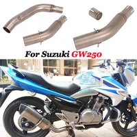 slip on for suzuki gw250f gw250 full system motorcycle exhaust escape moto modified middle mid connection link pipe two muffler