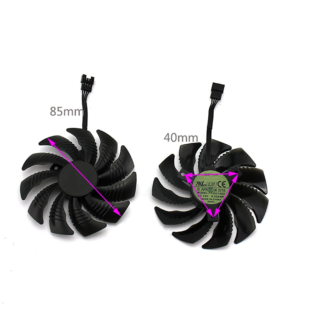 Для Gigabyte P106 GTX1060 1050ti 1070 RX470 RX570 580 видеокарта 85 мм GPU графическая карта охлаждающий