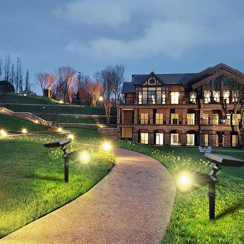 Солнечный 2-в-1 4LED свет сада с белой стеной сигналами &quotкрасный-зеленый-синий