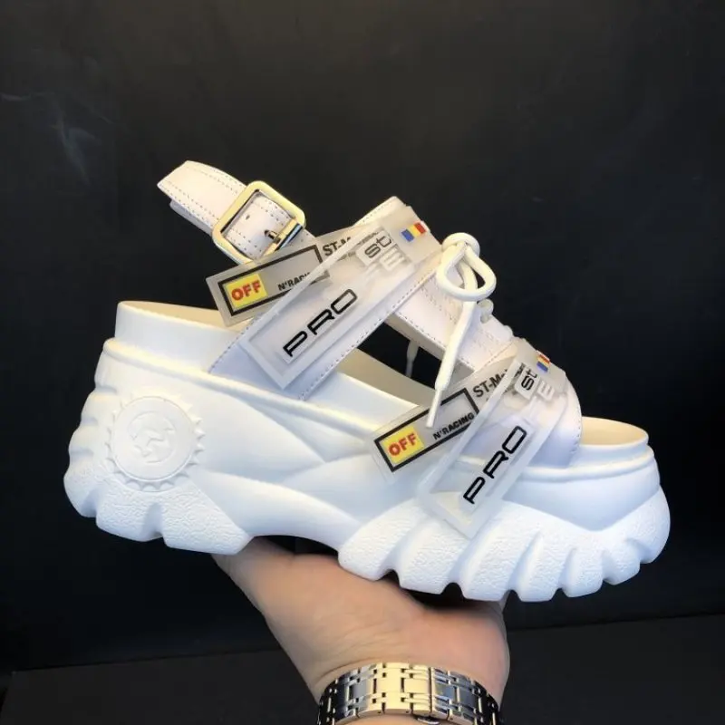 2020 летние массивные сандалии Женская обувь на танкетке 8 см Женские кожаные