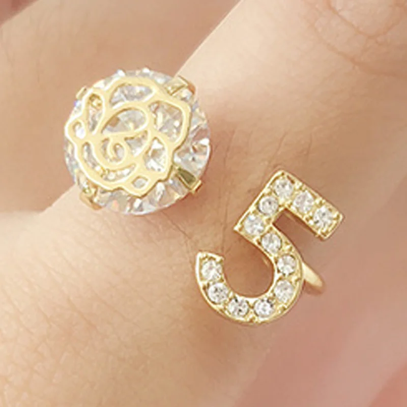 Кольцо из цинкового сплава с розовым узором и кристаллами|Кольца| |