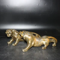 13chinese folk collection old bronze tiger statue a pair zodiac tiger gather wealth office ornaments town house exorcism