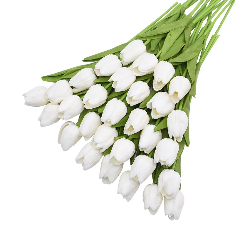 31pcs tulips artificial flower real touch tulipe flowers fake flowers wedding decoration flowers christmas home garden decor free global shipping