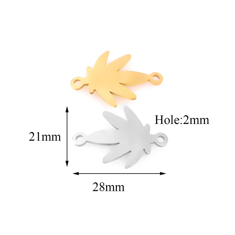 5 шт. из нержавеющей стали кленовый лист гибки Подвески подходят шарм для