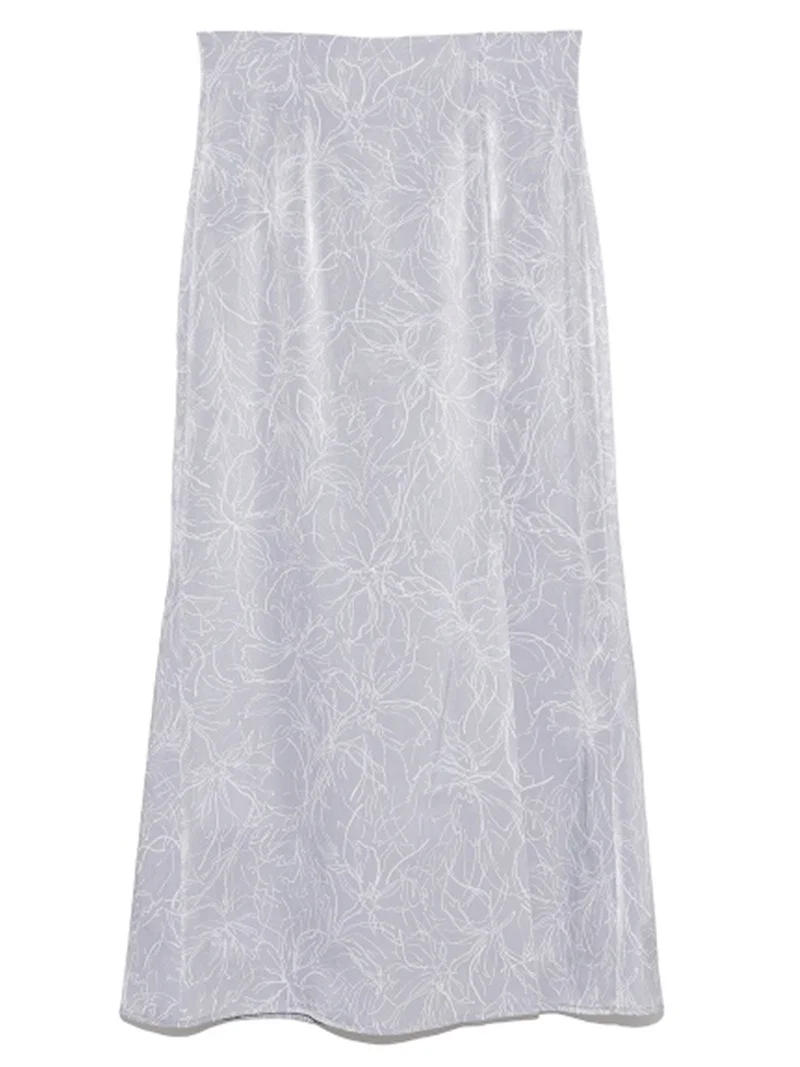 

Spring Summer Woman Clothing Japan Style Temperament Office Lady Skirts Print High Waist Slim Split Fork Mermaid Skirt