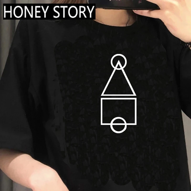 

New Round Six Squid Game TShirt Men Kawaii Cartoon Summer Tops 456 Graphic Tees Unisex Harajuku Fashion Korean Style T-shirt