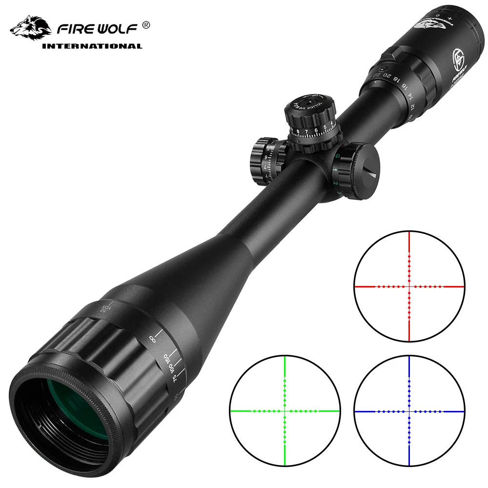 Охотничий Тактический оптический прицел Fire Wolf 6 24x50 для винтовки с красным и