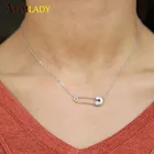 Распродажа, новое уникальное роскошное ожерелье, 925 пробы, маленькая фианит, безопасная заколка для женщин, женское колье, ювелирные изделия