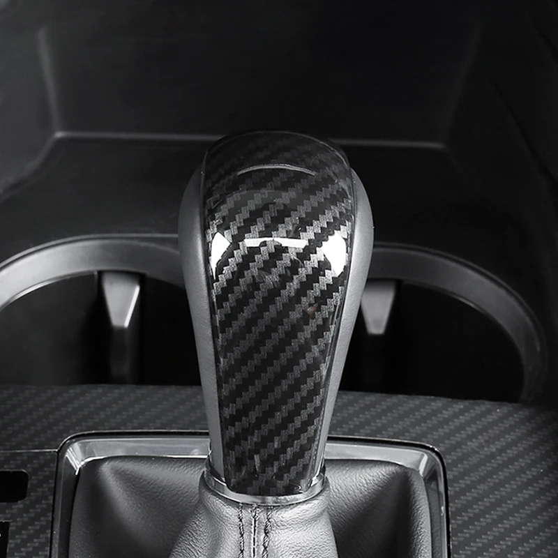 

Carbon fiber Car Gear Shift Knob Gear Head Cover Case Trim For Mazda 3 Axela 2019 2020 Accessories