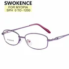 Очки по рецепту SWOKENCE для близорукости SPH от 0 до 12 женщин на заказ эллипс титановый сплав оправа очки близорукие WP028